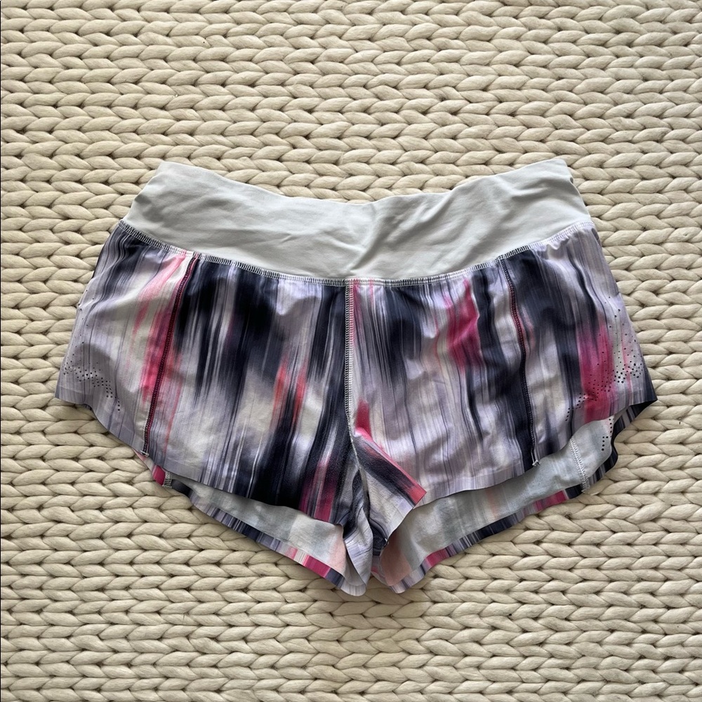 Lululemon speed shorts in blue multi color size 6